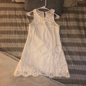 White lace dress mid-thigh length